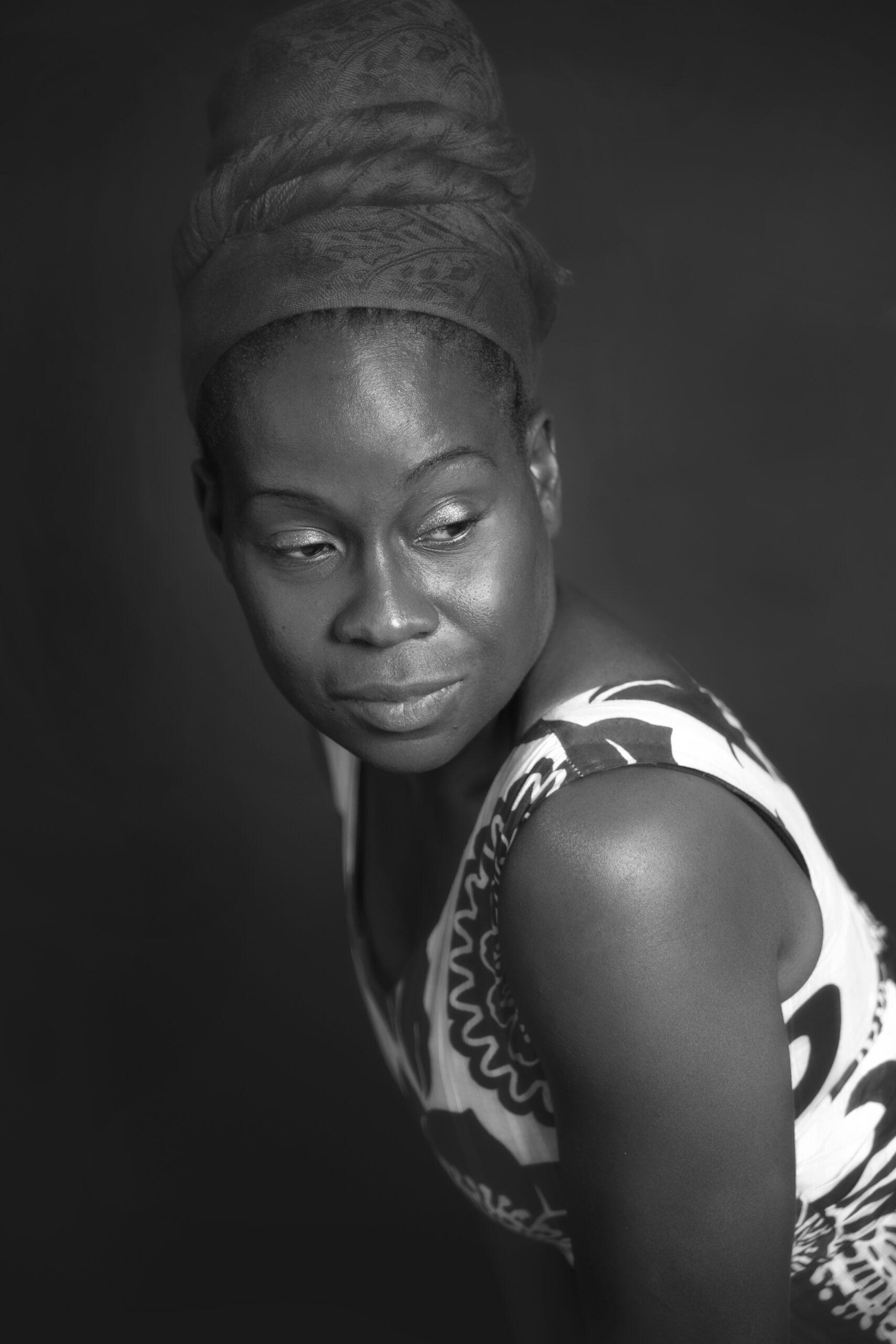 Black and White portrait of a african woman